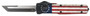Templar Knife MZBRF221 Premium Weighted Betsy Ross Flag Slim 3.16" OTF Tanto Plain Black Oxide Stonewashed D2 Steel Blade, 4.93" Betsy Ross Flag Aluminum Zinc Alloy Handle
