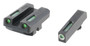 TruGlo TG13WA3A TFX  Black | Green Tritium & Fiber Optic White Outline Front Sight Green Tritium & Fiber Optic Rear Sight