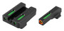 TruGlo TG13SG1PC TFX Pro  Black | Green Tritium & Fiber Optic Orange Outline Front Sight Green Tritium & Fiber Optic Rear Sight
