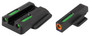 TruGlo TG13RS2PC TFX Pro  Black | Green Tritium & Fiber Optic Orange Outline Front Sight Green Tritium & Fiber Optic Rear Sight