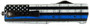 Templar Knife SABTB32 Premium LW We Back You Small 3" OTF Drop Point Plain Black Oxide Stonewashed D2 Steel Blade, 4.50" Black & White w/Blue Line Aluminum Handle