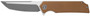 Sig Sauer Knives TS8SBRN Tsuru  3.30" Folding Tanto Plain Satin 154CM SS Blade, 4.20" Coyote Brown G10 Handle