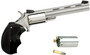 North American Arms MMC Mini-Master *CA Compliant 22 LR 22 WMR 5 Shot 4" Stainless Vent Rib Barrel, Stainless Steel Frame & Cylinder, Black Finger Grooved Rubber Grip, Exposed Hammer