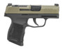Sig Sauer 3659GXR3P P365  Micro-Compact 9mm Luger 10+1 3.10" Black Barrel, Moss Green Stainless Steel Optic Ready/Serrated Slide, Black Alloy Frame w/Accessory Rail, Textured Grip, RMSc Footprint