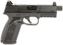 FN 66101377 510 Tactical Full Size 10mm Auto 10+1, 4.71" Black Target Crown/Threaded Steel Barrel, Black PVD Optic Cut/Serrated Slide & Polymer Frame w/Picatinny Rail,  Ambidextrous