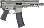 CMMG 94A6867TNG Dissent MK4 9mm Luger 33+1 6.50", Tungsten Gray Rec, Picatinny Brace Adapter, 5.50" M-LOK Handguard, Left Side Charging Handle, Zeroed Linear Comp, Zeroed Drop-In Single Stage Trigger