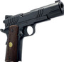 Dickinson LLC DCKSN45BS 1911 Adam 45 ACP 8+1 5" Black Steel Barrel, Shiny Black Serrated Aluminum Slide & Steel Frame, Wood Grip
