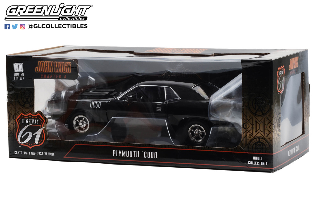 Plymouth 'Cuda John Wick: Chapter 4 (2023) Greenlight 1/18