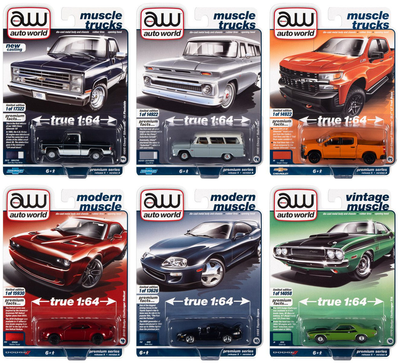 Autoworld set muscle cars AW64342
