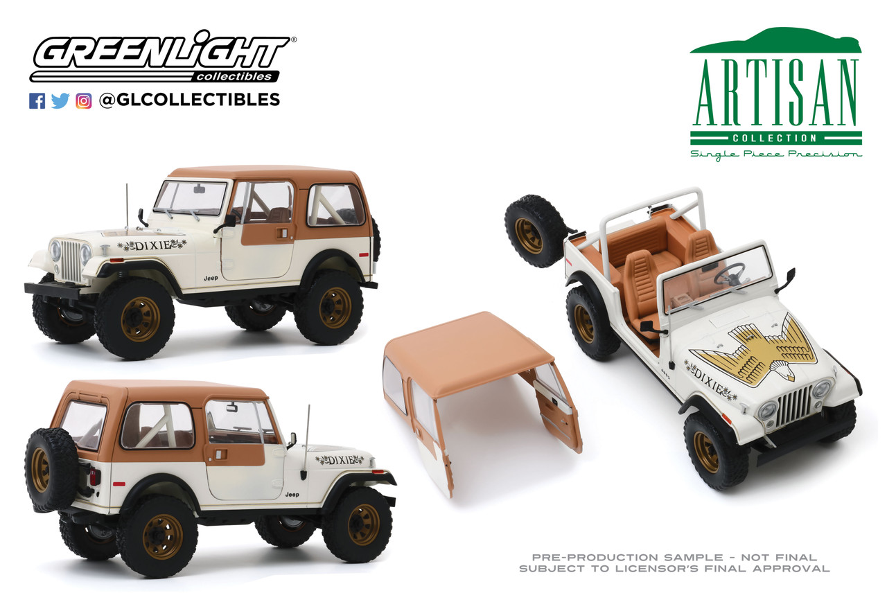 GREENLIGHT COLLECTIBLES 1/18 - JEEP CJ-7 ACE VENTURA - 1995 19115