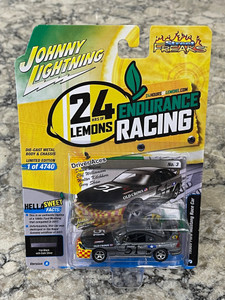 Johnny Lightning Street Freaks 1990's Ford Mustang Race Car Black Silver 1/64 Johnny Lightning Street Freaks 1990's Ford Mustang Race Car Black Silver 1/64