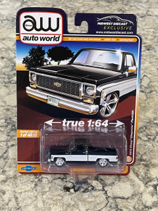 Case 48 Auto World 1973 Chevy Cheyenne Pickup Truck Black and White 1/64 1 of 4032 Case 48 Auto World 1973 Chevy Cheyenne Pickup Truck Black and White 1/64 1 of 4032