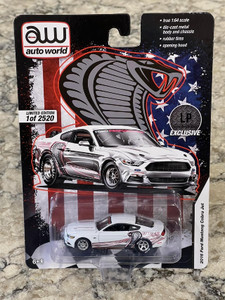 Auto World LP Diecast Garage Exclusive White 2016 Ford Mustang Cobra Jet 1/64 Auto World LP Diecast Garage Exclusive White 2016 Ford Mustang Cobra Jet 1/64