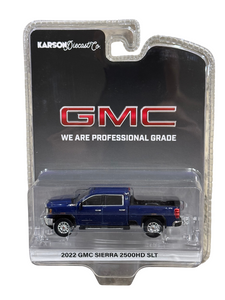 Greenlight Karson Diecast Exclusive 2022 GMC Sierra 3500HD DENALI Dually Blue 1/64