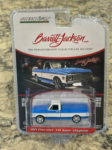 Greenlight Barrett-Jackson 1971 Chevrolet C10 Super Cheyenne Custom Blue 1/64
