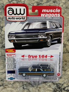 Auto World 1970 Chevy Kingswood Estate Wagon Fathom Blue Poly 1/64 Auto World 1970 Chevy Kingswood Estate Wagon Fathom Blue Poly 1/64