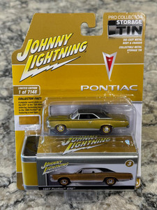 Johnny Lightning 1967 Pontiac GTO 1/64 Gold with Storage Tin Johnny Lightning 1967 Pontiac GTO 1/64 Gold with Storage Tin