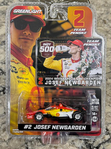 Greenlight Josef Newgarden Penske Shell Oil 2024 Indianapolis 500 Champion 1/64 Greenlight Josef Newgarden Penske Shell Oil 2024 Indianapolis 500 Champion 1/64