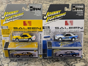 Johnny Lightning Two (2) Car Set 1988 Saleen Ford Mustang GT with Tin 1/64 Johnny Lightning Two (2) Car Set 1988 Saleen Ford Mustang GT with Tin 1/64