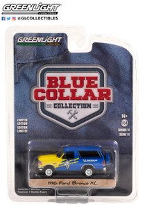 Mini Case of 6 Greenlight Blue Collar Collection 11 1996 Ford Bronco XL Michelin Tires 1/64 Mini Case of 6 Greenlight Blue Collar Collection 11 1996 Ford Bronco XL Michelin Tires 1/64