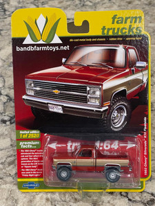 Auto World B & B Farm Toys Exclusive 1983 Chevy Silverado K10 Red & Gold 1/64 Auto World B & B Farm Toys Exclusive 1983 Chevy Silverado K10 Red & Gold 1/64