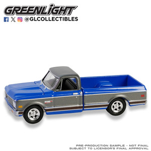 1_PREORDER Greenlight 1972 Chevy Cheyenne C10 Short Bed – Electric Blue and Gunmetal Gray (Hobby Exclusive) 1/64 1_PREORDER Greenlight 1972 Chevy Cheyenne C10 Short Bed – Electric Blue and Gunmetal Gray (Hobby Exclusive) 1/64