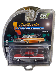 Greenlight Lowriders Series 7 1964 Chevrolet Biscayne Lowrider Silver & Red 1/64
