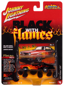 Johnny Lightning Street Freaks 1974 Pontiac GTO Black w/ Red Flames 1/64
