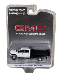 Greenlight Karson 2022 GMC Sierra 3500HD Dually SLT Dump Bed White 1/64 51563-A