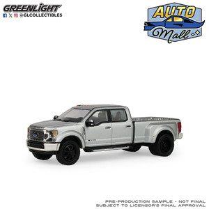 1_PREORDER Greenlight Auto Mall Series 8 - 2022 Ford F-450 Super Duty - Iconic Silver (New Tooling) 1/64