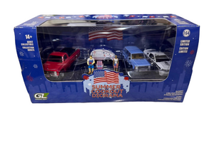 Greenlight Summer Cookout Diorama 1992 Jeep 1986 Silverado 2011 Mustang 1/64