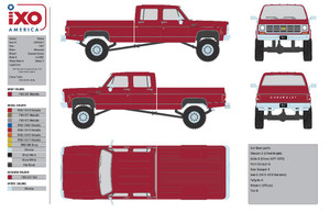 1_PREORDER IXO Midwest Diecast Exclusive 1977 Chevrolet Custom Deluxe K10 Lifted – Red Metallic 1/64