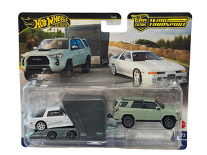 Hot Wheels Team Transport Toyota ‘18 4Runner, ‘89 Supra & Car Hauler Trailer New