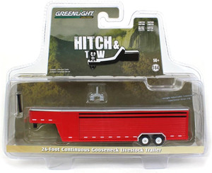 Greenlight Gooseneck Livestock Trailer - Red (Hobby Exclusive) 1/64
