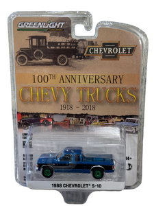 GREEN MACHINE CHASE Greenlight 1988 Chevrolet S-10 Blue & Black 1/64
