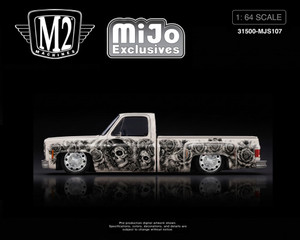 1_PREORDER  M2 Machines 1:64 2026 “Dias De Los Muertos” 1978 Chevrolet Cheyenne Super 30 – Pearl White – Mijo Exclusives 31500-MJS107