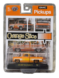 M2 Machines **CHASE** 1976 GMC Sierra Grande “Orange Slice” – Hobby Exclusive 1/64