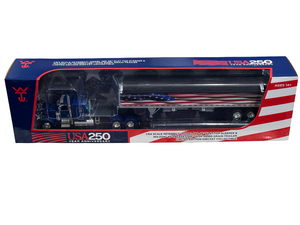 DCP Blue USA250 Peterbilt 389 with 43ft Wilson Trailer 1/64 69-2366