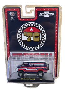 Mini Case of 12 M2 Machines 1:64 1976 Chevrolet Van “FREEDOM EDITION” – Red- Hobby Exclusive 31500-HS78