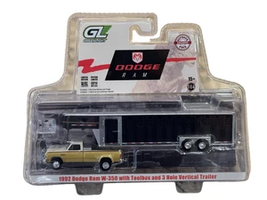 GREENLIGHT Outback 1992 Tan & Cream Dodge Ram Dually Gooseneck Set 1/64 51664-B
