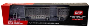 DCP Black/Magenta Peterbilt with Wilson Double Livestock Trailers 1/64 60-2342