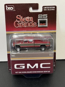 Mini Case of 12  IXO 1:64 1977 GMC Sierra Grande K2500 Crew Cab Wideside - Dark Red Metallic and Silver Special Two-Tone - Lifted IA64027