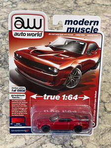 Auto World 2018 Dodge Challenger Hellcat Redline Tricoat 1/64 AW64342 Auto World 2018 Dodge Challenger Hellcat Redline Tricoat 1/64 AW64342