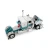 DCP White/Dark Teal Peterbilt with Wilson Double Livestock Trailers 1/64 60-2343