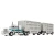 DCP White/Dark Teal Peterbilt with Wilson Double Livestock Trailers 1/64 60-2343