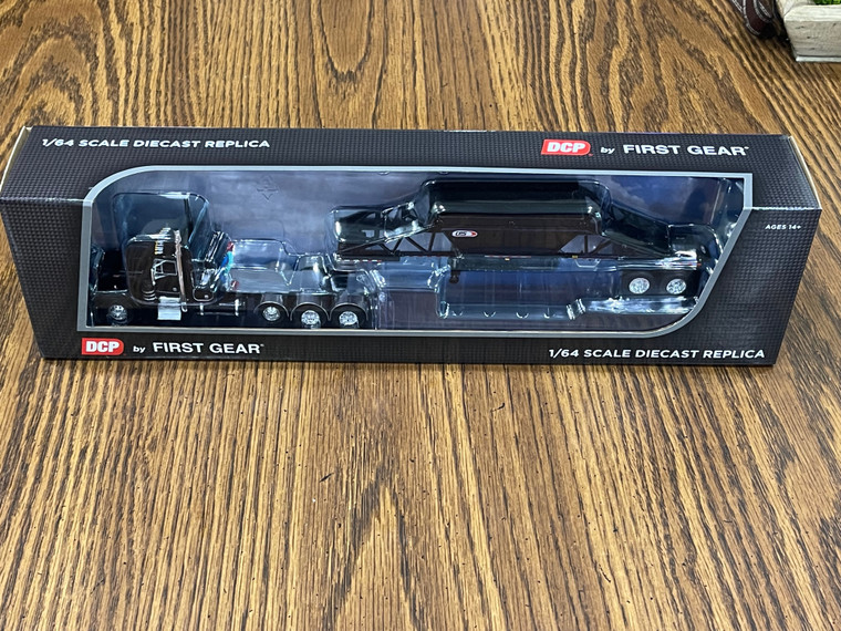 DCP Black/Black Peterbilt 379 Flat Top Sleeper & Manac Bottom Dump Trailer 1/64 FREE SHIPPING