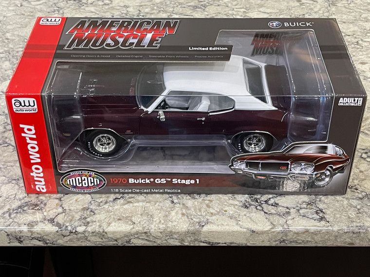 Auto World American Muscle 1970 Buick GS Stage 1 Burgundy Mist 1/18 AMM1296 FREE SHIPPING