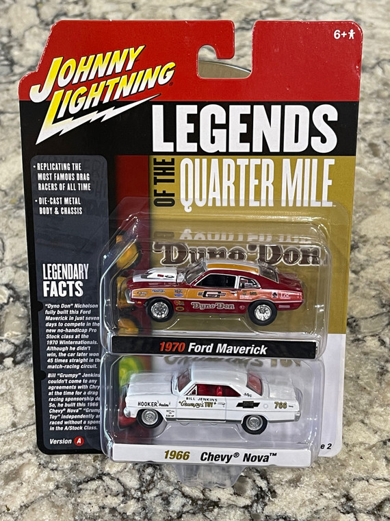 Johnny Lightning 2022 Legends of the Quarter Mile 2 car set 1/64 Version A