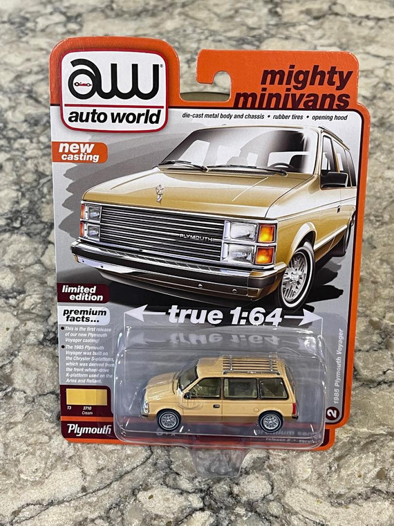 Auto World Cream 1985 Plymouth Voyager 1/64