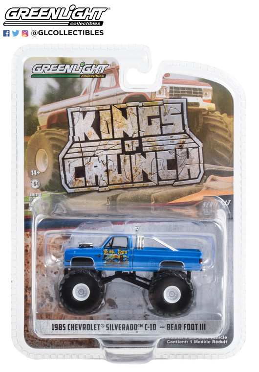 Greenlight Kings of Crunch 13 Bear Foot III 1985 Chevrolet Monster Truck 1/64